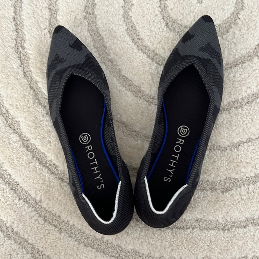Camo Black Rothy’s Pointed Toe Women’s Flats